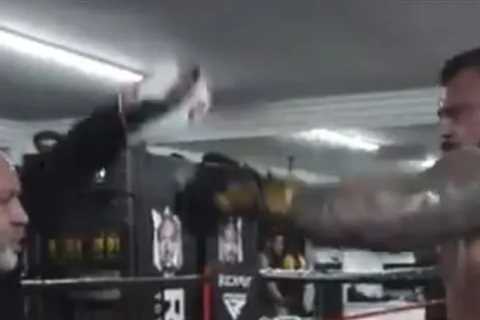‘That’s f***ing scary’ – Watch Eddie Hall HURT coach with explosive punches as he trains for..