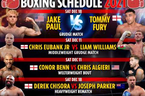 Boxing schedule 2021: Upcoming fights including Jake Paul vs Tommy Fury – Conor Benn &amp; Vasyl..