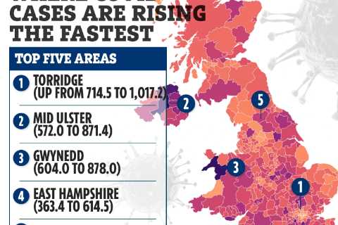 Covid cases are rising in 298 areas – is YOURS on the hotspot list?