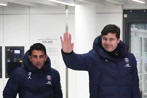 Pochettino and glum PSG stars fly home from Manchester after City loss but will Man Utd target..