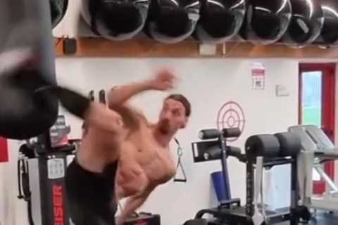 Watch taekwondo black belt Zlatan Ibrahimovic strip down to his pants to show off incredible..