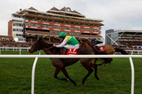 Cloudy Glen springs 33-1 shock in Labrokes Trophy in colours of late Trevor Hemmings at Newbury