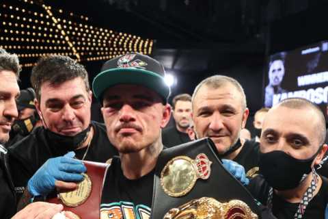 George Kambosos Jr outpoints Teofimo Lopez to become unified lightweight champion in upset of the..