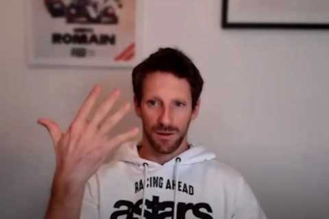 F1 star Romain Grosjean shows off horror burns on hand 12 months on from fireball crash at Bahrain..