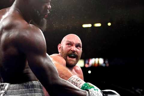 ‘It’s embarrassing’ – Bizarre Tyson Fury sculpture made out of DRAIN PIPES is slammed by Morecambe..