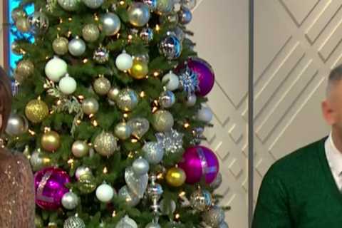Lorraine Kelly gets the giggles over a glitzy handbag that looks ‘very rude’ during Christmas..