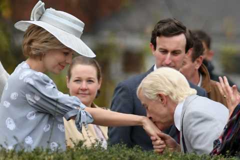 Paedophile Jimmy Savile bends to kiss Princess Diana’s hand in creepy scene from BBC’s The Reckoning