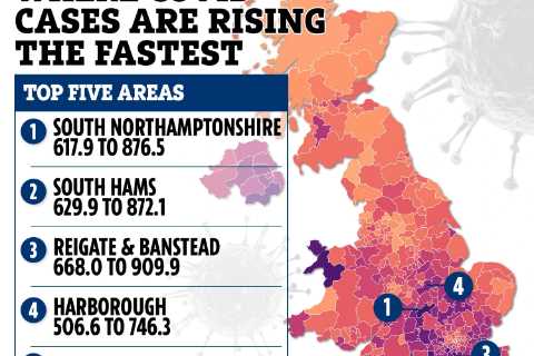 The 312 places where Covid cases are still rising – is your area on the list?