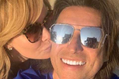 Amanda Holden poses with ‘fit’ rarely seen husband Chris as they celebrate decades together