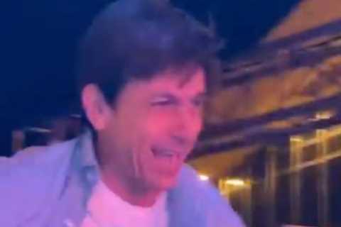 Watch Toto Wolff crowd surf in nightclub and get soaked by drinks as he puts Lewis Hamilton’s F1..