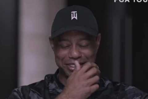 ‘That’s awesome’ – Tiger Woods watches video of him and son Charlie, 12, playing golf together..