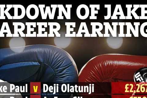 Jake Paul has earned monstrous £20MILLION from boxing alone as explosive five-fight career is..