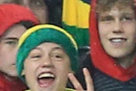 Cheeky Norwich fan, 14, flicks V-sign at Man Utd’s Cristiano Ronaldo