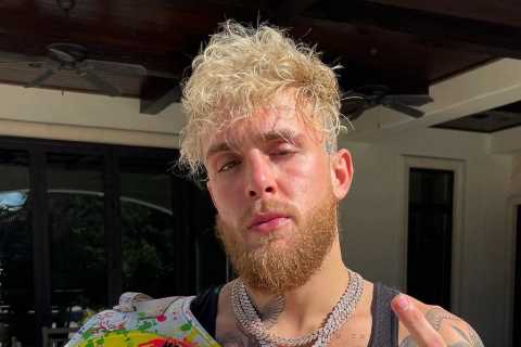 Jake Paul shows off custom-made £350k ‘Most Valuable Boxer’ belt featuring Rolex watch ahead of..