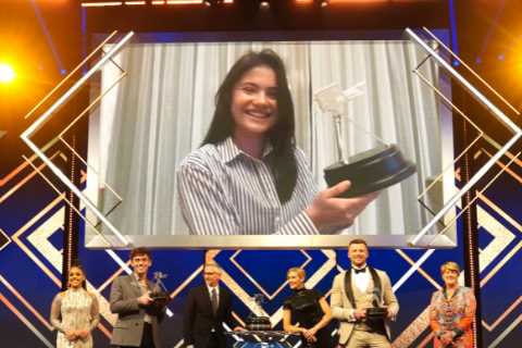 Emma Raducanu poses with SPOTY award from Abu Dhabi hotel room and responds to Prince William and..