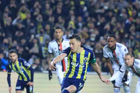 Watch ex-Arsenal ace Mesut Ozil score in second successive game but lucky to avoid red card for..