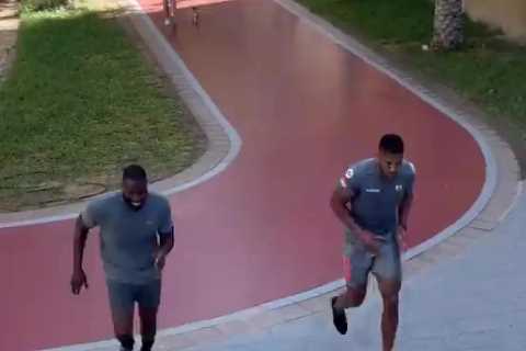 Anthony Joshua trains like Rocky in Dubai with Lawrence Okolie as he prepares for must-win..