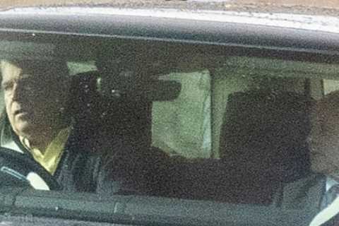 Stony-faced Prince Andrew breaks cover in first picture since sex trafficker pal Ghislaine Maxwell..