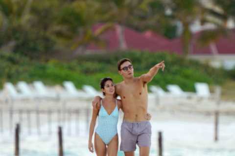 F1 star George Russell and girlfriend Carmen Montero Mundt relax in St Barts as he prepares to..