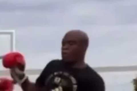 Watch UFC legend Anderson Silva, 46, spar BOTH his sons at same time leaving one on floor with ease