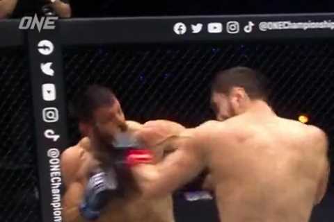 Watch moment ONE Championship kickboxer Stoforidis brutally KOs rival with left hook despite being..