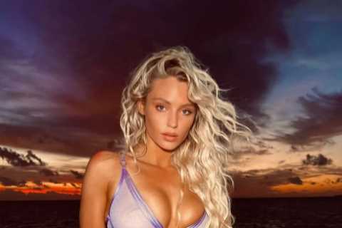 Love Island’s Lucie Donlan poses in lilac bikini as she celebrates engagement