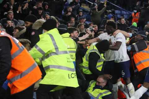 Tottenham fan arrested on suspicion of assault after ‘SPITTING at steward’ during win over Leicester