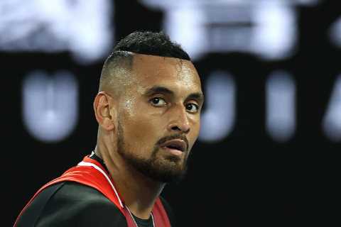 Nick Kyrgios’ hair dye melts onto his face as Australian Open fans compare him to Donald Trump’s..