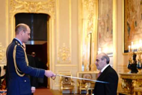 Legendary Poirot actor David Suchet knighted by Prince William