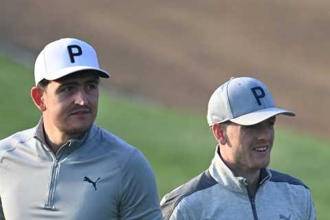 Five-a-side team sorted’ – Harry Maguire and Jordan Pickford link up with Lee Westwood at Dubai..