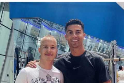 Man Utd star Cristiano Ronaldo poses with controversial F1 star Nikita Mazepin during mystery..