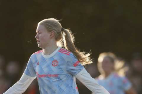 Proud Ole Gunnar Solskjaer and wife Silje watch daughter Karna, 19, make historic Man Utd Women’s..