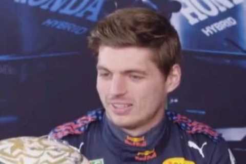F1 world champion Max Verstappen reveals new gold helmet design for season ahead as he prepares for ..