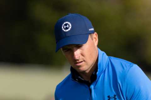 Watch Jordan Spieth hit terrifying shot inches from edge of 70FT CLIFF at Pebble Beach… and still..