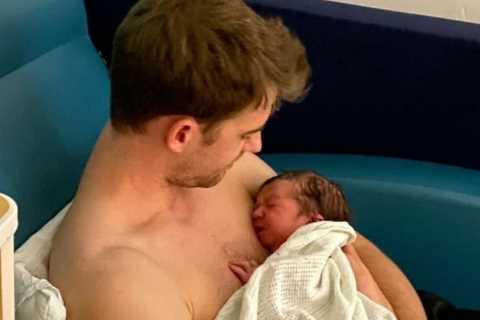 Patrick Bamford’s model partner Michaela gives birth as Leeds star cradles newborn baby in loving..