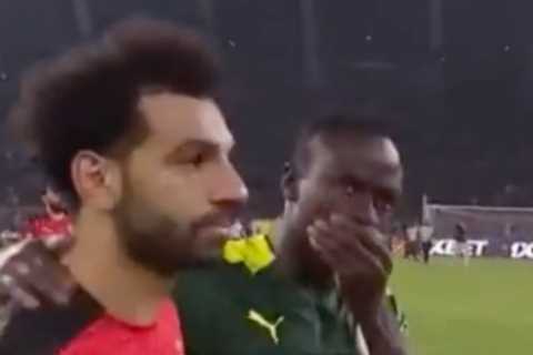 Watch heart-warming moment Sadio Mane consoles tearful Liverpool pal Mo Salah just seconds after..
