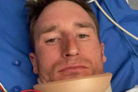 Jockey airlifted to hospital after horror fall poses in hospital bed selfie with awful injuries and ..