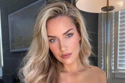 Paige Spiranac asks fans who they are picking for the Super Bowl as she wears LA Rams and..