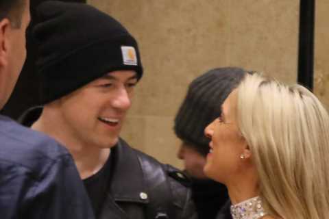 Strictly’s Kai Widdrington chats to a mystery blonde before heading back to hotel with lover Nadiya ..
