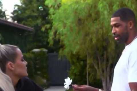Kardashian fans ‘cringing’ as Khloe receives a flower from cheating ex Tristan Thompson in..