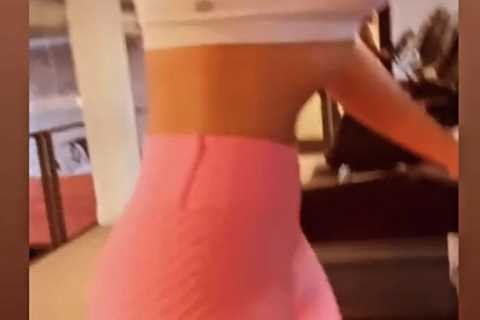 Tristan Thompson’s baby mama Maralee Nichols shows off flat tummy in sports bra &amp; stunning..
