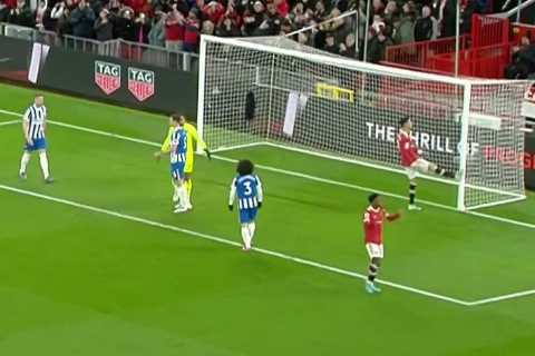 Furious Cristiano Ronaldo kicks post as Man Utd team-mate Jadon Sancho fails to square him the ball ..
