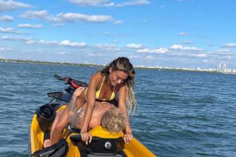 Jake Paul and stunning girlfriend Julia Rose leave nothing to imagination with sex poses sitting on ..