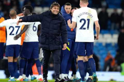 Conte hits back at Guardiola’s claim Tottenham only scored against Man City on counter-attack in..
