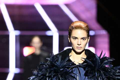 Kendall Jenner is unrecognizable with wild new hair color at Milan Fashion Week as Kim Kardashian..