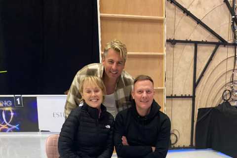 Dancing On Ice’s Sally Dyvenor poses with Antony Cotton after roping him in ahead of tonight’s live ..