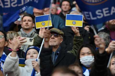 Chelsea players and fans send defiant message in support of Ukraine after Russian invasion after..