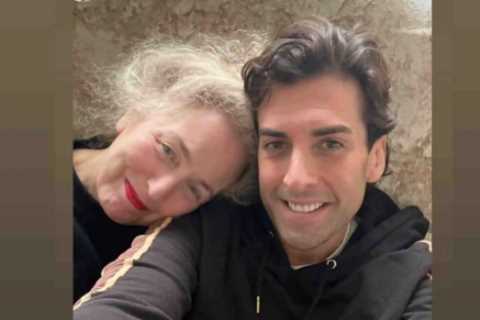 Shrinking James ‘Arg’ Argent all smiles as he cuddles up to ex Lydia Bright’s mum Debbie
