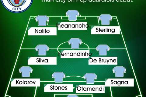 How Man Utd and Man City XIs looked in Pep Guardiola’s first Manchester derby in 2016 with just..