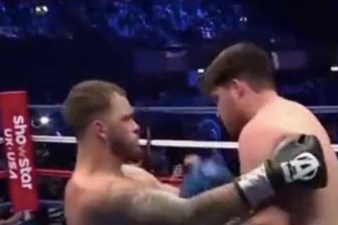Celebrity boxing match ends in chaos as YouTube star Ryan Taylor HEADBUTTS rival ‘DK Money’ in..